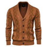 Herren-Cardigan mit Knopfleiste – Braun
