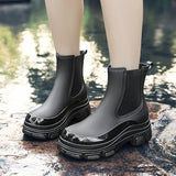 Gummistiefel Damen | Knöchelhöhe Mit Elastikseitenteilen – Schwarz