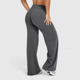 Damen Hose Yoga | weites Bein und lockere Schnittführung – Dunkelgrau