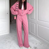 Naomi™ Premium-Sweatshirt-Set mit Zip-Jacke – Pink