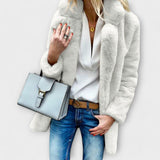 Luna – Warme und flauschige Winterjacke – Weiß