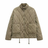 Kuschelige Winterjacke mit Taschendetails – Armeegrün
