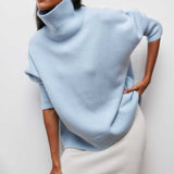 Estelle - Lockerer Rollkragenpullover – Himmelblau
