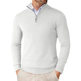 Herren-Pullover mit Halbreißverschluss | strukturierte Ausführung – Weiß