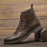 Herrenstiefel | Geschlossene Form mit vorderer Schnürung – Braun
