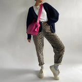 Chandra - Vintage-Jeans mit Leopardenmuster – Leopard