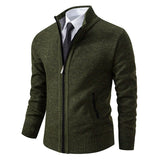 Yitzhak - Lässige Strickjacke Mit Stehkragen – Grün