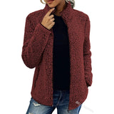 Winter-fleecejacke für damen – tryne – Burgunderrot