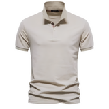 Alfred - Stilvolles Herren-Polo mit kurzen Ärmeln – Beige