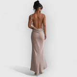 Romina | Romantisches Rückenfreies Kleid – Aprikose