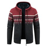 Julian | Vintage Cardigan mit Reißverschluss – Burgunder