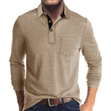 Jörg™ | Herren Langarmshirt in Unifarbe – Khaki