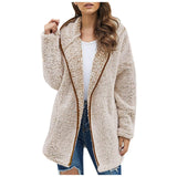 Trendy Lang Fleece Damenjacke - Luna – Khaki