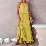 Munalisa - Maxikleid Mit Rüschen – Gelb