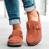 Schwarze Leder-Loafer für Damen – Rot