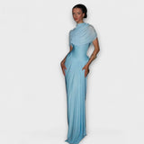 Turtleneck Long Dress – Blau