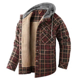 Gerald – warme karierte hemdjacke – Kaffee