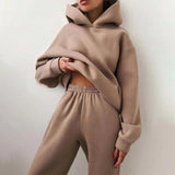 Betta – Baumwoll-Hoodie und Jogginghose – Khaki