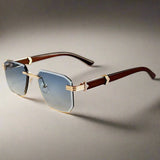 Edda | Randlose Premium-Sonnenbrille – Blau