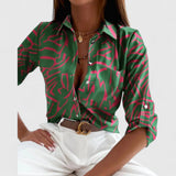 Bethany | elegante abstrakte Bluse – Grün