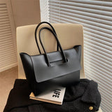 Luxuriöse Vegane Leder Tote Bag – Damen Shopper Handtasche – Schwarz
