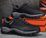 Herren Barfuß Wander Schuhe | Schnüren – Schwarz