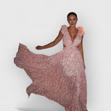 Fatima | Elegantes Rüschenkleid – Hellrosa