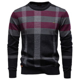 Rosenfeld - Strickpullover für Herren mit Rautendesign – Rot