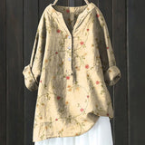 Qinna - Baumwoll-Leinen-Hemd – Khaki