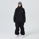 Unisex Stilvoll Skianzug | Zweiteiliges Set – Schwarz