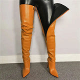 Damen-Overknee-Stiefel | Hohe Absätze – Orange