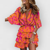 Ada | Stylisches Minikleid bedruckt – Orange