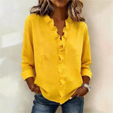 Sorelle™ Bluse mit Vertikalem Rüschendetail und Zeitlosem Stil – Gelb