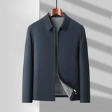 Grant - Strukturierte Jacke mit Reißverschluss – Marineblau