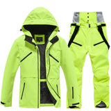 Unisex Winter Skianzug | Zweiteiliges Set – Gelbgrün