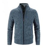 Enrich - gestrickte fleecejacke aus baumwolle – Blau