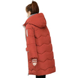 Lange gefütterte jacke für damen – dorothee – Rot