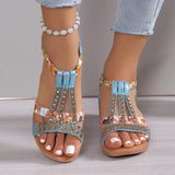 Böhmische Strassplattform Sandalen Damen – Bequeme Slingback mit Glitzer für Frühling/Sommer 2025 – Himmelblau