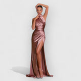 Christine | Elegante Kleid mit Schlitz – Pink
