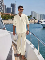 Elias - Outfit-Set mit Kragen – Beige