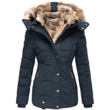 Odina - winterjacke mit kapuze – Marineblau