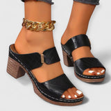 SHARA | Orthopädische Komfortsandalen mit Blockabsatz – Schwarz