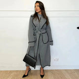 Esmeralda - kuscheliger langer damen-trenchcoat – Grau