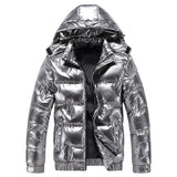Stylische Herren Daunen Jacke mit Kapuze | Winter – Weiß