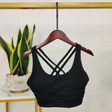Damen Sport-BH Push-Up Mit Offenem Rücken – Schwarz
