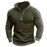 Saverio – Vintage Sweatshirt Mit Halbem Reißverschluss – Grün