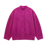 Cozzina – übergroße, grob gestrickte jacke – Rosa