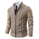 Elias | Zip-Up Vintage Cardigan – Khaki