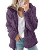 Damen Lässiges Kapuze Jacke | Warme – Lila