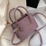Luxus Handtasche Damen – Krokodilleder-Optik – Schultertasche – Lila